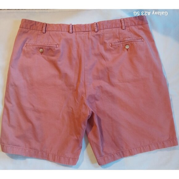 Peter Millar Mens Pima Cotton Flat-Front Shorts 44 Coral Made In Peru Resort Bea - Picture 2 of 5